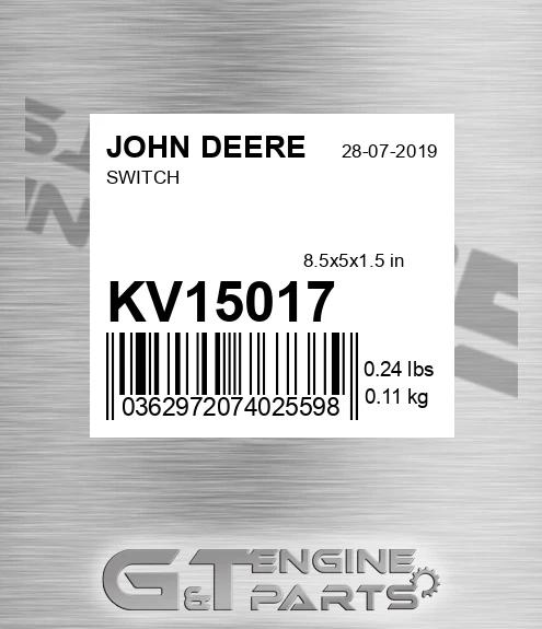 KV15017 Switch for JOHN DEERE