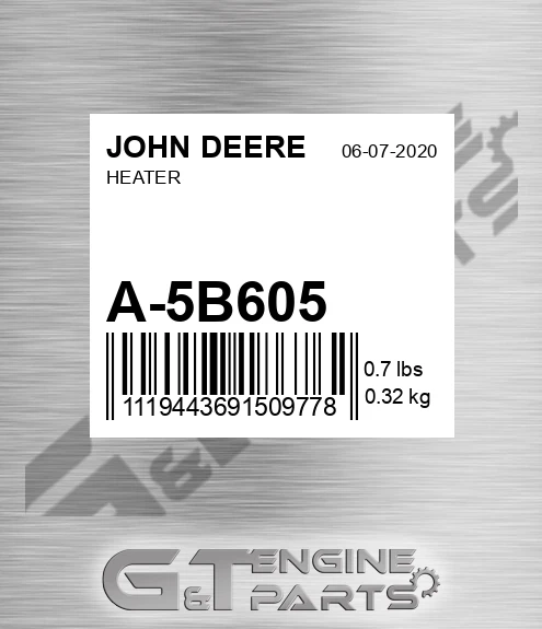 A-5B605 Heater for JOHN DEERE