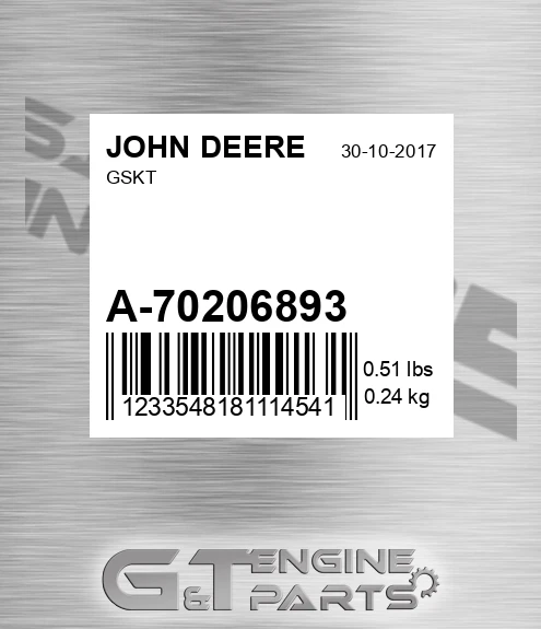 A-70206893 Gskt for JOHN DEERE