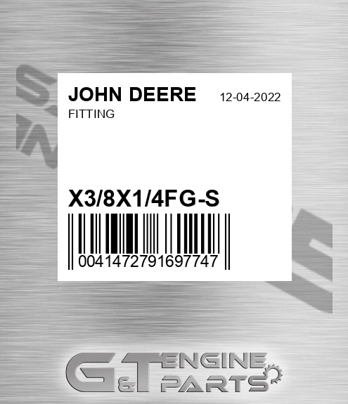 X3/8X1/4FG-S Fitting for JOHN DEERE