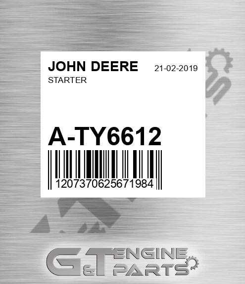 A-TY6612 Starter for JOHN DEERE