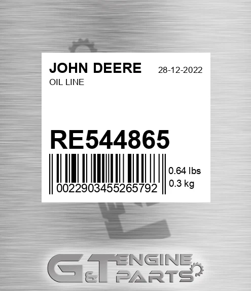 RE544865 JOHN DEERE Oil Line