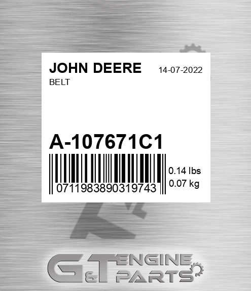 A-107671C1 Belt for JOHN DEERE