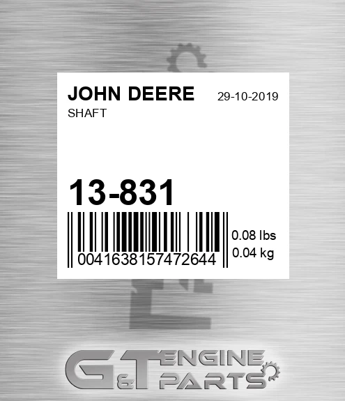 13-831 Shaft for JOHN DEERE