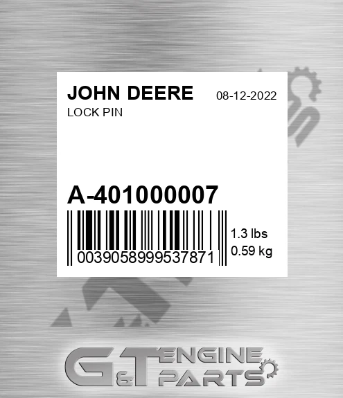 A-401000007 Lock Pin for JOHN DEERE