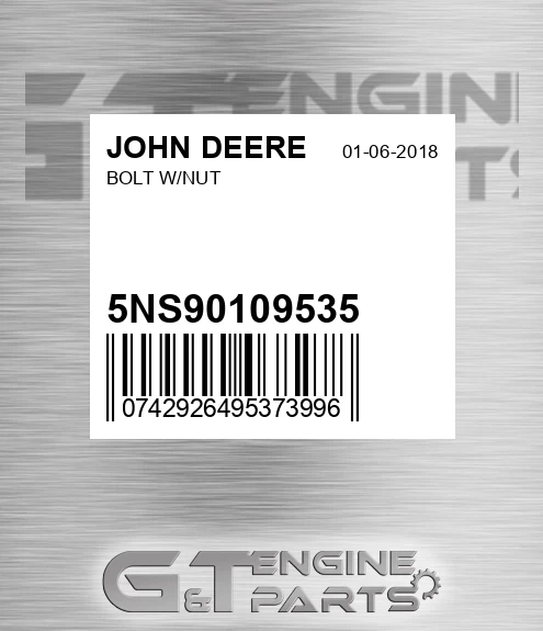 5NS90109535 Bolt W/nut for JOHN DEERE