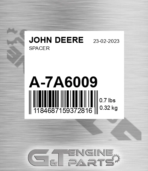 A-7A6009 Spacer for JOHN DEERE