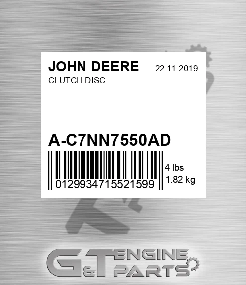 A-C7NN7550AD Clutch Disc for JOHN DEERE