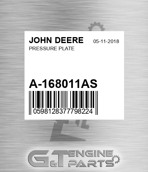 A-168011AS Pressure Plate for JOHN DEERE