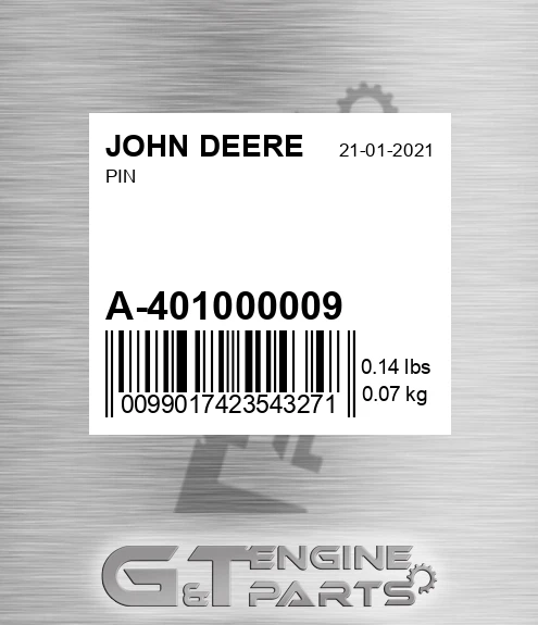 A-401000009 Pin for JOHN DEERE