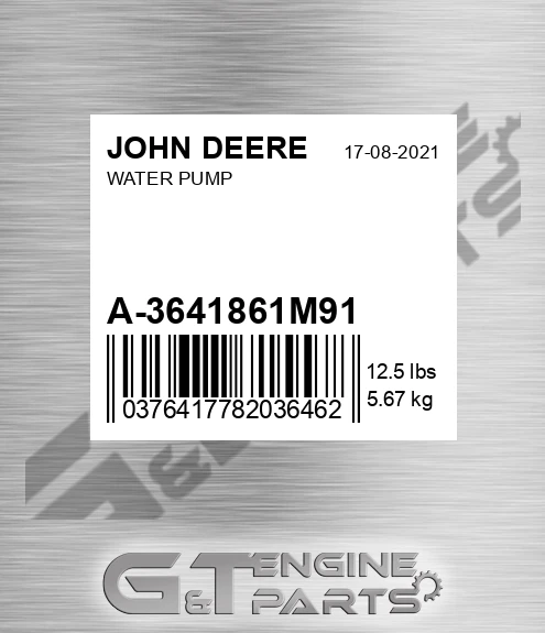 A-3641861M91 Water Pump for JOHN DEERE