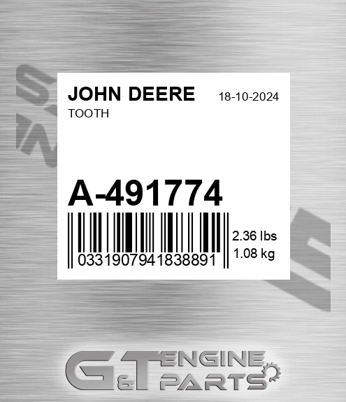 A-491774 Tooth for JOHN DEERE