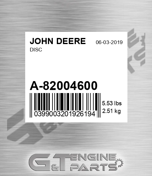 A-82004600 Disc for JOHN DEERE