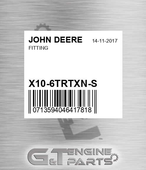 X10-6TRTXN-S Fitting for JOHN DEERE