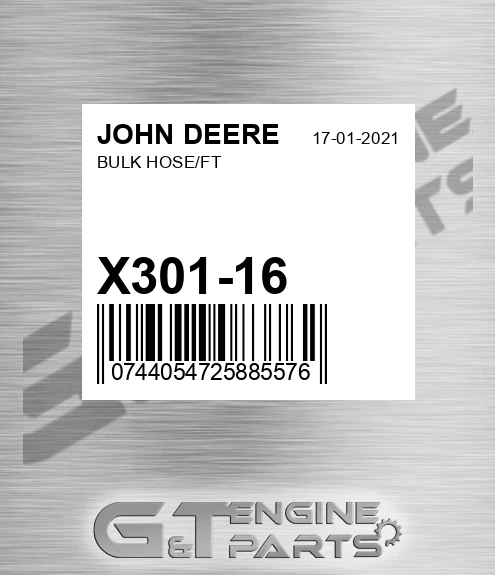 X301-16 Bulk Hose/ft for JOHN DEERE