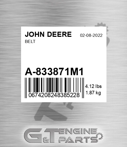 A-833871M1 Belt for JOHN DEERE