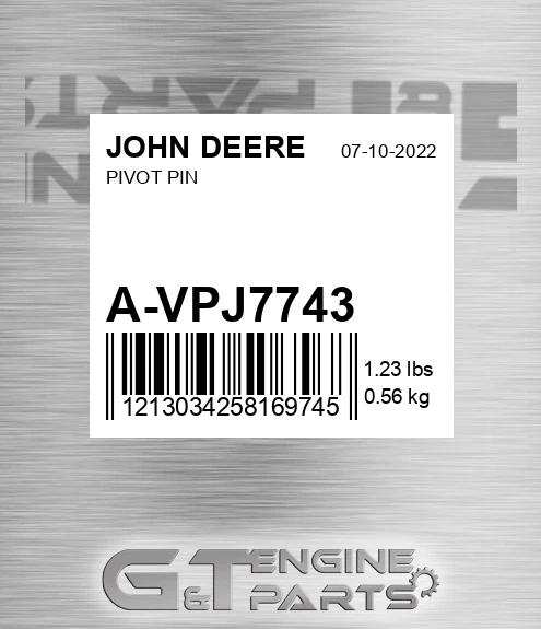 A-VPJ7743 Pivot Pin for JOHN DEERE