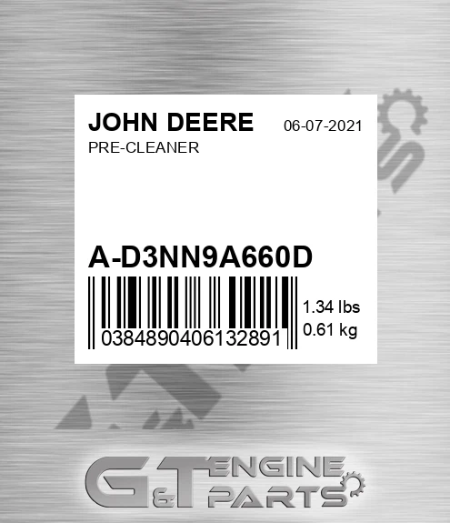 A-D3NN9A660D Pre-cleaner for JOHN DEERE