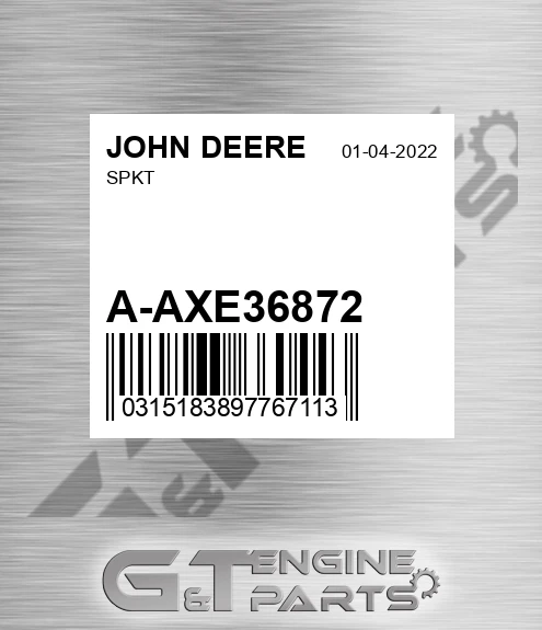 A-AXE36872 Spkt for JOHN DEERE