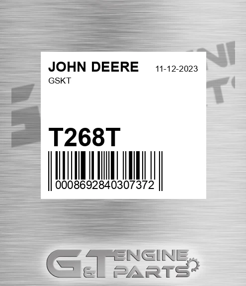 T268T Gskt for JOHN DEERE