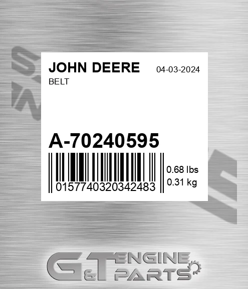 A-70240595 Belt for JOHN DEERE