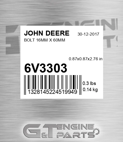 6V3303 Bolt 16mm X 60mm