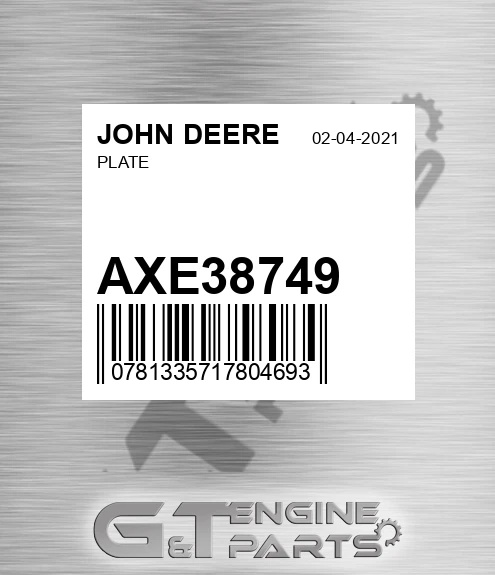 AXE38749 JOHN DEERE Plate