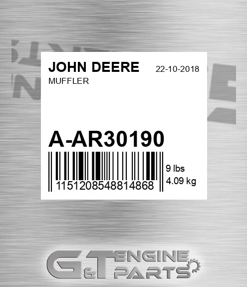 A-AR30190 Muffler for JOHN DEERE