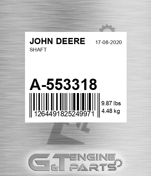 A-553318 Shaft for JOHN DEERE