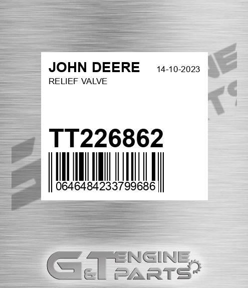 TT226862 Relief Valve for JOHN DEERE