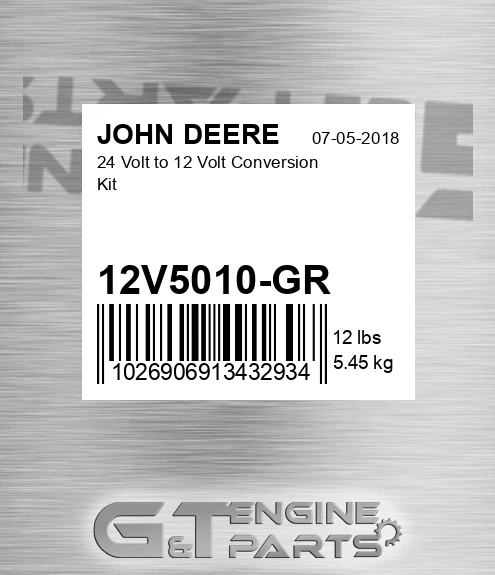 12V5010-GR 24 Volt To 12 Volt Conversion Kit for JOHN DEERE