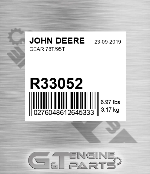 R33052 Gear 78t/95t for JOHN DEERE