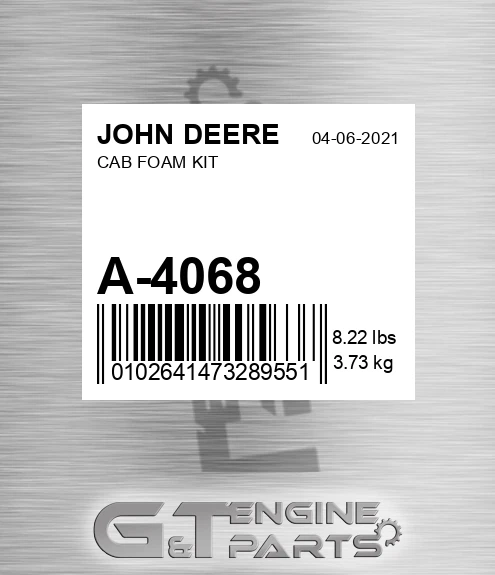 A-4068 Cab Foam Kit for JOHN DEERE