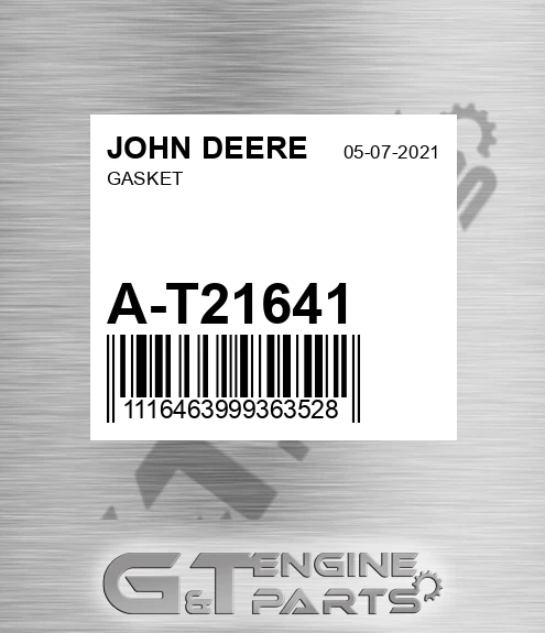 A-T21641 Gasket for JOHN DEERE