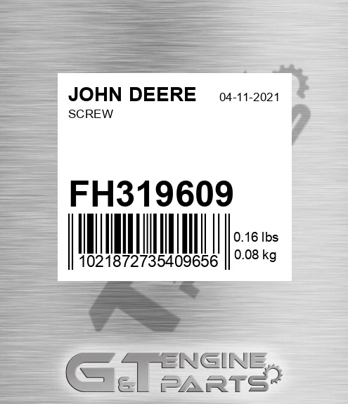 FH319609 Screw for JOHN DEERE
