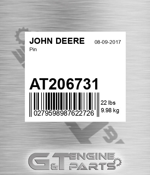 AT206731 Pin for JOHN DEERE