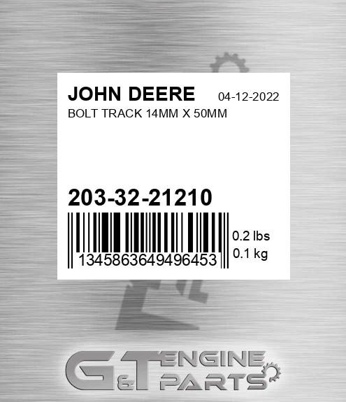 203-32-21210 Bolt Track 14mm X 50mm