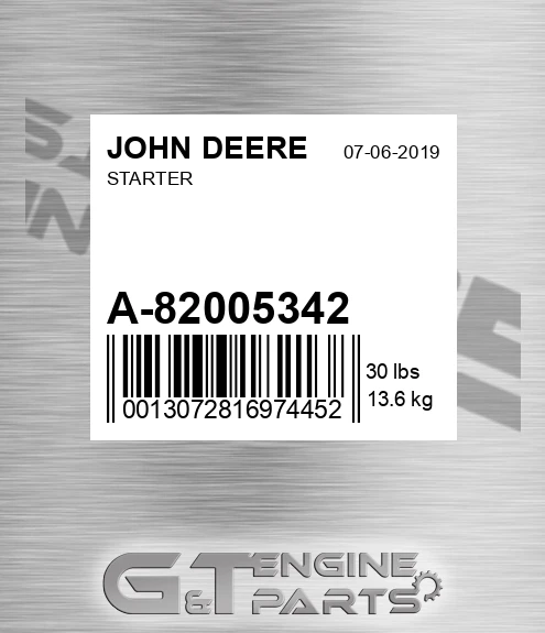 A-82005342 Starter for JOHN DEERE