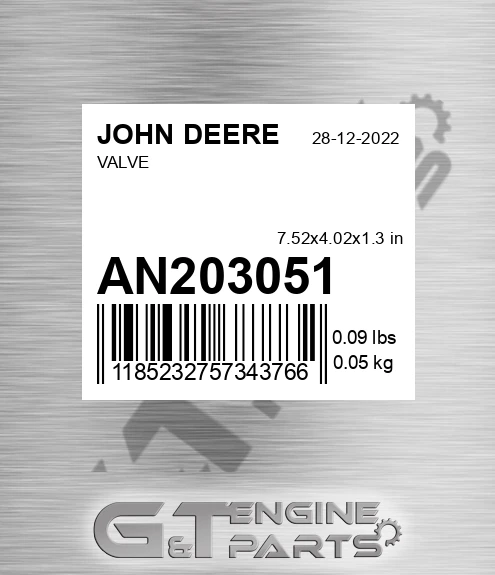 AN203051 Valve for JOHN DEERE