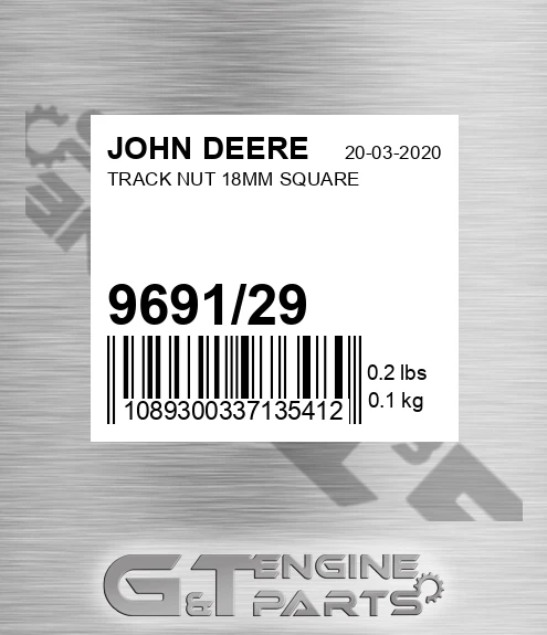 9691/29 Track Nut 18mm Square