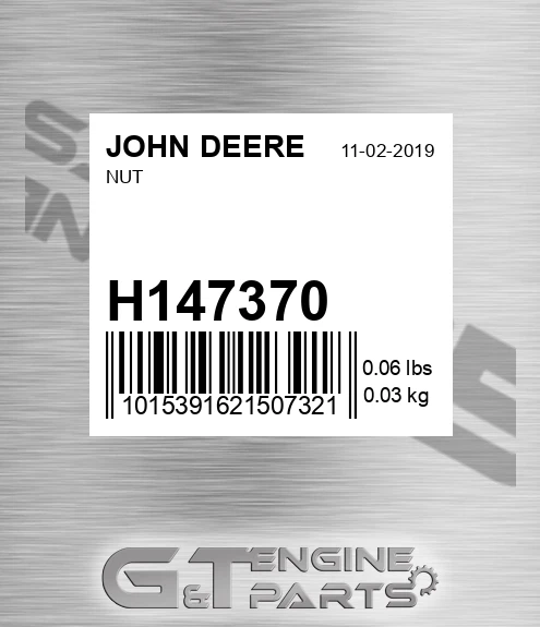 H147370 Nut for JOHN DEERE
