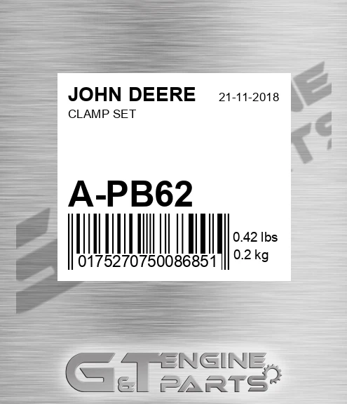 A-PB62 Clamp Set for JOHN DEERE