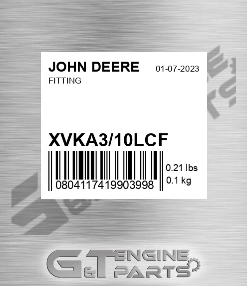 XVKA3/10LCF Fitting for JOHN DEERE