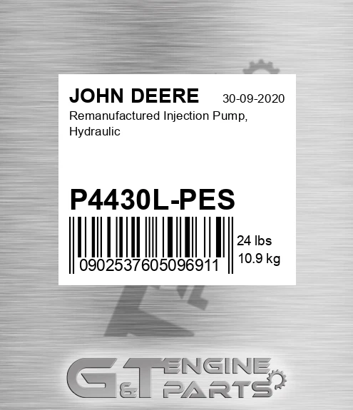 P4430L-PES Remanufactured Injection Pump, Hydraulic for JOHN DEERE