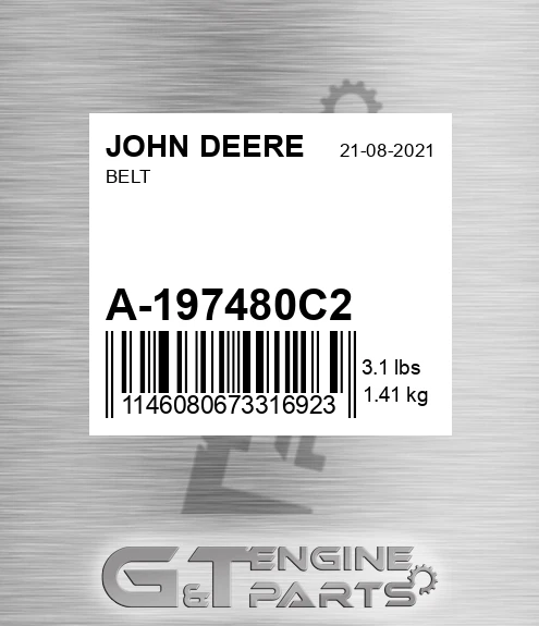 A-197480C2 Belt for JOHN DEERE