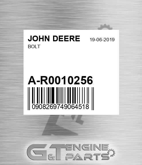 A-R0010256 Bolt for JOHN DEERE