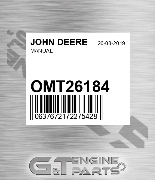 OMT26184 Manual for JOHN DEERE