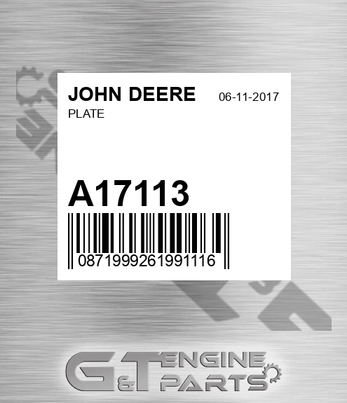 A17113 JOHN DEERE Plate
