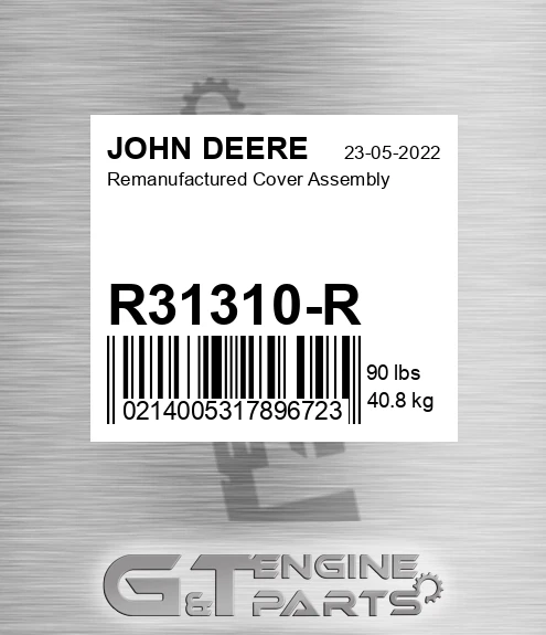 R31310-R Remanufactured Cover Assembly for JOHN DEERE