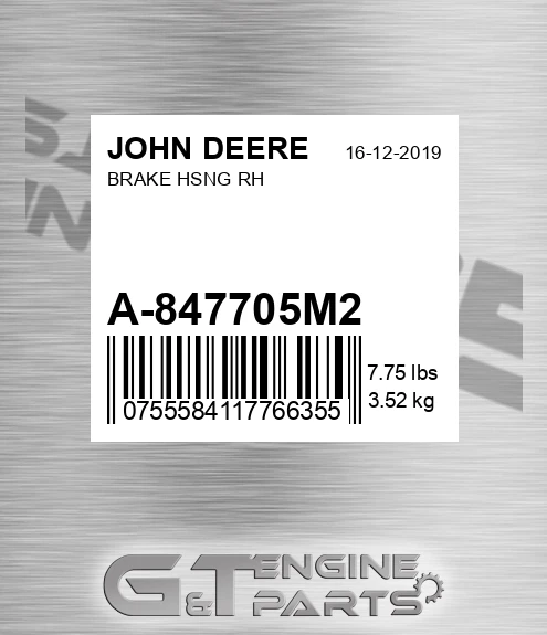 A-847705M2 Brake Hsng Rh for JOHN DEERE